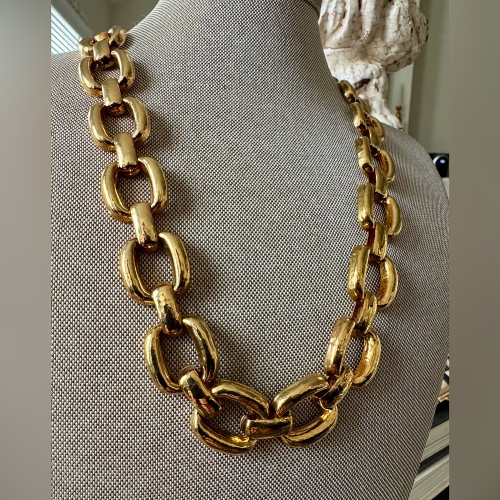 Veronese Italian Large Link Gold Over Bronze Chain Necklace 20”
